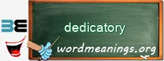 WordMeaning blackboard for dedicatory